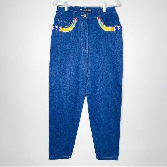 VTG I.B. Diffusion mom Jeans tapered leg med wash - Picture 2 of 13